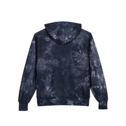 Tie-Dye Hoodie — Embroidered "Good Vibes" Champion-Style Pullover